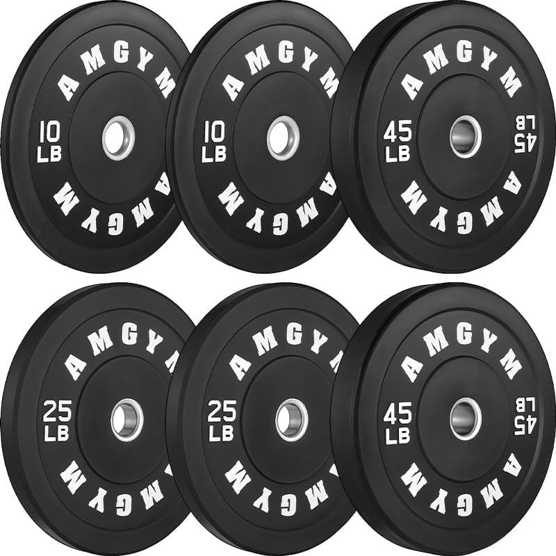 LB Bumper Plates Olympic Weight Plates, Bumper Weight Plates, Steel Insert, Strength Training